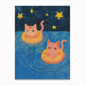 Cats In The Pool Canvas Print