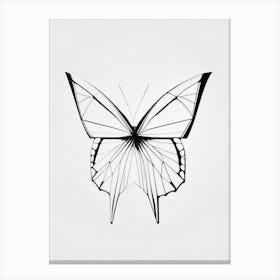 Butterfly Outline Black & White Geometric 2 Canvas Print