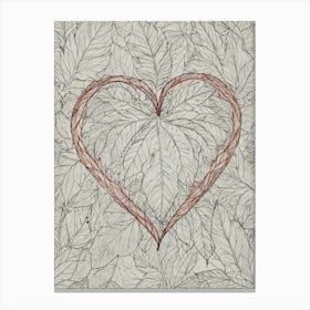 Heart Of Leaves 5 Canvas Print