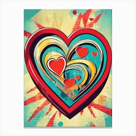 Retro Heart 4 Canvas Print