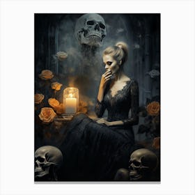 An Image Of An Attractive Woman Sitting Canvas Print