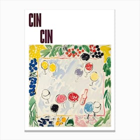Cin Cin Poster Summer Wine Matisse Style 9 Canvas Print