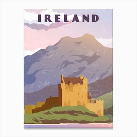 Ireland — Retro travel minimalist poster Canvas Print