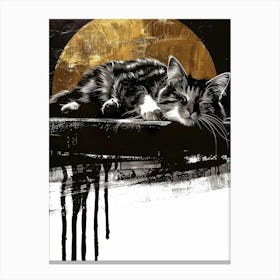 Cat In The Moonlight 14 Canvas Print