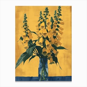 Foxglove Flowers On A Table   Contemporary Illustration 1 Canvas Print