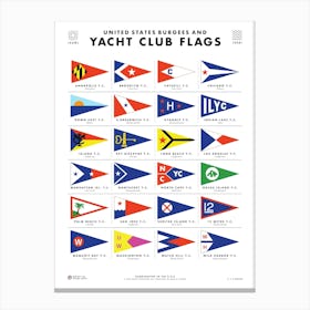 United States Yacht Club Flags Canvas Print