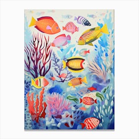 Watercolor Tropical Fishes Canvas Print