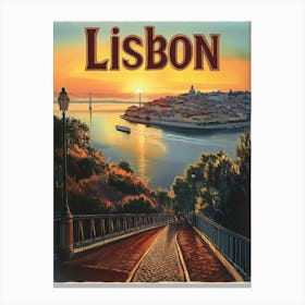 Aihrgdesign A Mid Century Modern Travel Poster For Lisbon Sho 92e8e6a9 61e6 4162 9cef B11c7a8a2809 1 Canvas Print