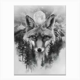 Wolf In The Forest 12 Canvas Print