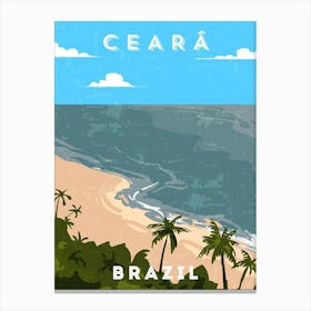 Ceara, Brazil — Retro travel minimalist poster Canvas Print