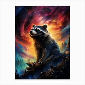 Raccoon In Space Canvas Print