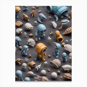 Collection Of Toy Figurines Canvas Print