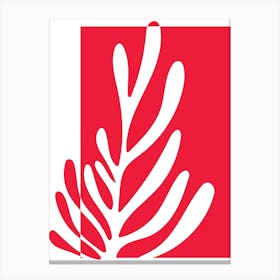 Red And White Leaf Canvas Print