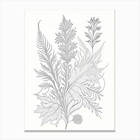Henna Herb William Morris Inspired Line Drawing 1 Canvas Print