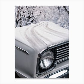 Drive Your Vintage Car In Winter Canvas Print