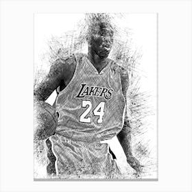 Kobe Bryant Los Angeles Lakers Sketch Canvas Print