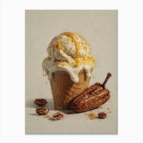 Ice Cream And Pecans Canvas Print