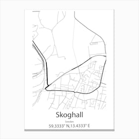 Skoghall,Sweden Minimalist Map Canvas Print