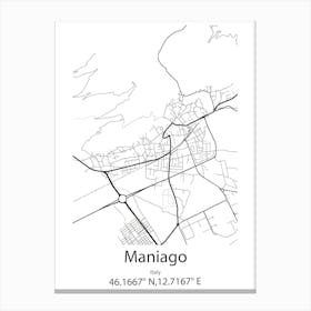 Maniago,Italy Minimalist Map Canvas Print