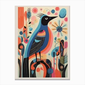 Colourful Scandi Bird Dipper 3 Canvas Print