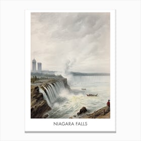 Niagara Falls Watercolor 3travel Poster Canvas Print