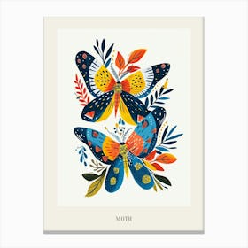 Colourful Insect Illustration Moth 25 Poster Canvas Print