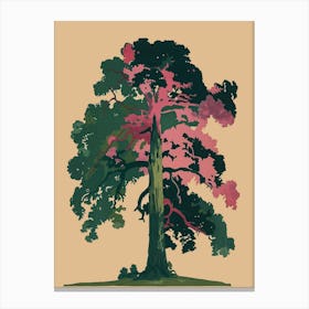 Sycamore Tree Colourful Illustration 2 Canvas Print