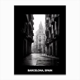 Poster Of Barcelona, Spain, Mediterranean Black And White Photography Analogue 3 Canvas Print