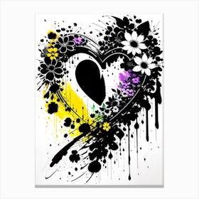 Heart With Flowers 2 Canvas Print