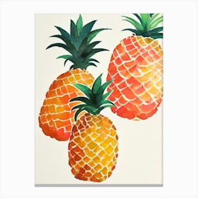 Pineapple Watercolour Fruit Painting Fruit Canvas Print