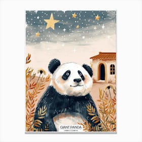 Giant Panda Looking At A Starry Sky Poster 2 Canvas Print