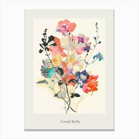 Coral Bells 1 Collage Flower Bouquet Poster Canvas Print