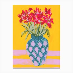 Vase Of Pink Flowers Canvas Print