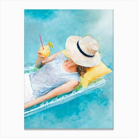 Pool Lady Canvas Print