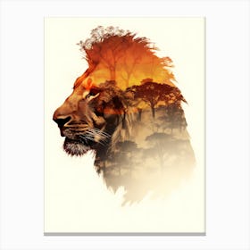 Lion At Sunset Canvas Print