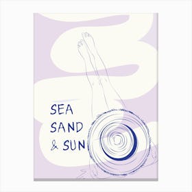 Sea Sand And Sun Summer Print Canvas Print