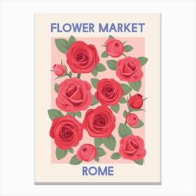 Flower Market Rome Canvas Print