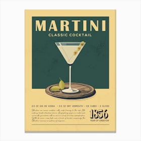 Martini Classic Cocktail Canvas Print