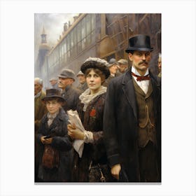 Titanic Family Boarding Oil Painting 1 Canvas Print