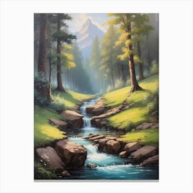 Stream In The Woods Canvas Print