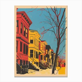 Tottenville New York Colourful Silkscreen Illustration 1 Canvas Print