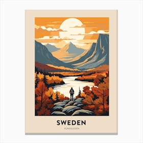 Kungsleden Sweden 3 Vintage Hiking Travel Poster Canvas Print