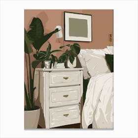 Bedroom With Plants Canvas Print