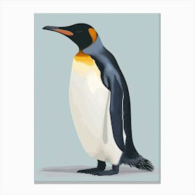 King Penguin Oamaru Blue Penguin Colony Minimalist Illustration 1 Canvas Print
