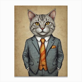 Business Cat 5 Canvas Print