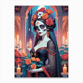 Floral Catrina Painting (14) Canvas Print