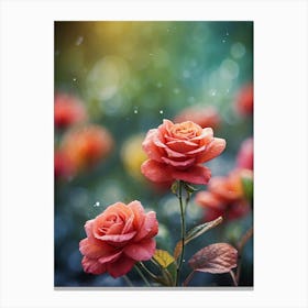 Roses In The Garden 2 Canvas Print