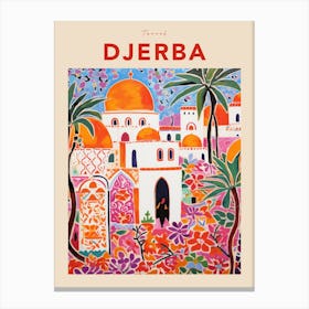Djerba Tunisia 2 Fauvist Travel Poster Canvas Print