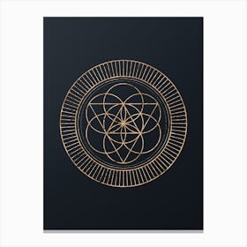 Abstract Geometric Gold Glyph on Dark Teal n.0271 Canvas Print