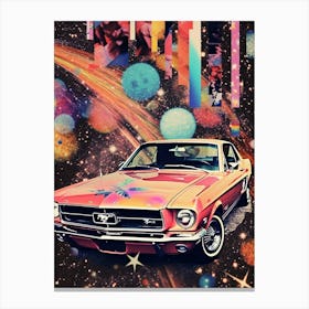 Classic Car Space Collage 2 Canvas Print